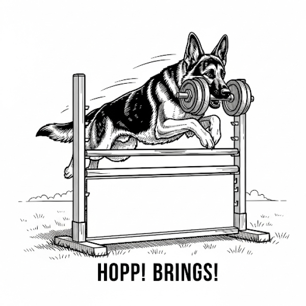 Unisex T-Shirt mit "Apportierendem Schäferhund